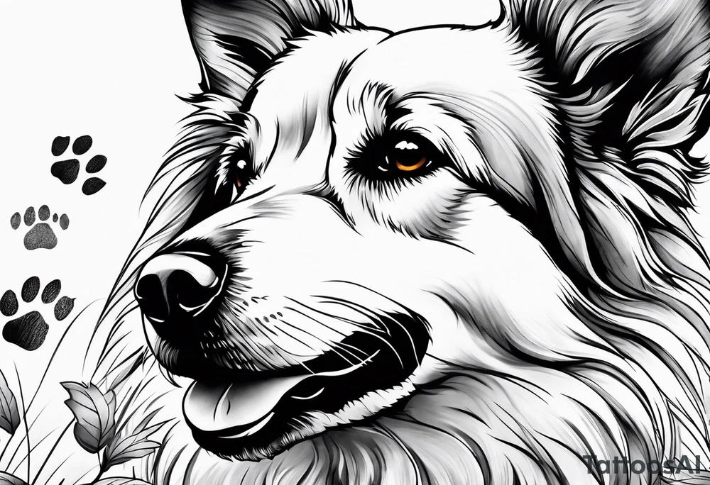 maple, dog paw print tattoo idea