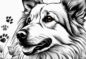 maple, dog paw print tattoo idea