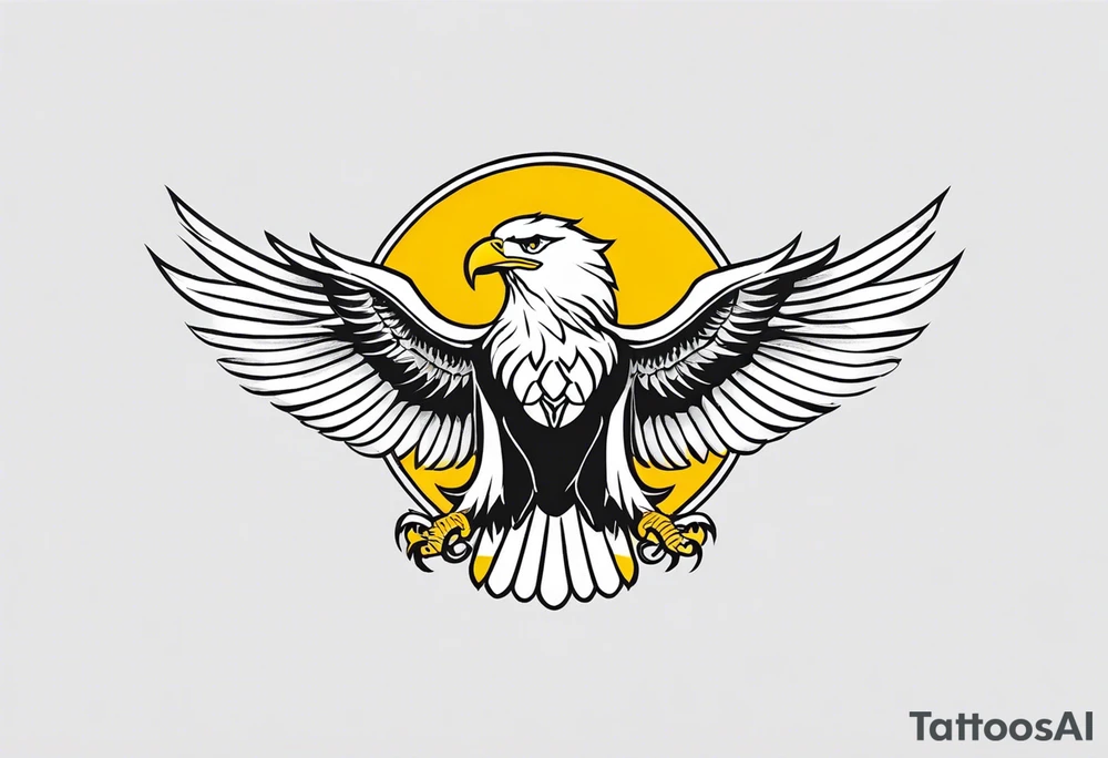Very small tattoo similar to the eagle and sun on kazhak flag minimalist tattoo idea