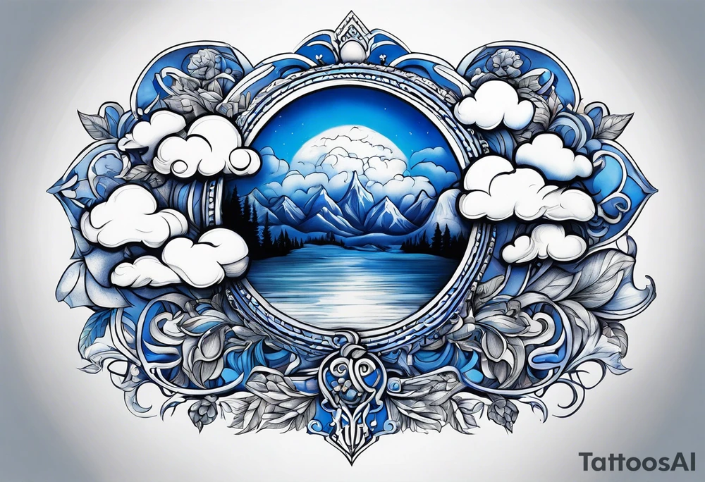 Blue Bellrog with clouds tattoo idea