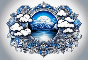 Blue Bellrog with clouds tattoo idea