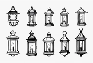 farol linhas bem finas e geométricas e desenho com moldura redonda. bem minimalista tattoo idea