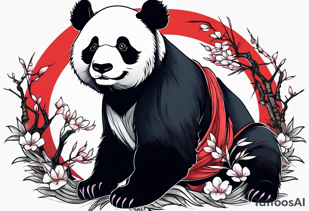 panda riding a panda tattoo idea
