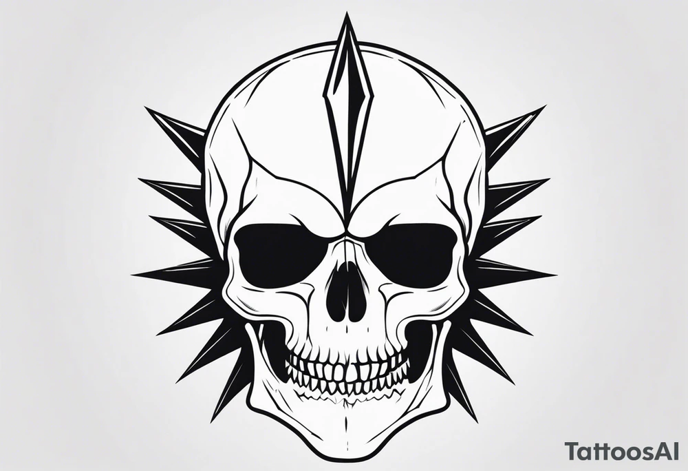 skull with spikes tattoo idea