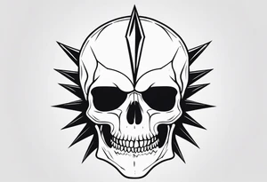 skull with spikes tattoo idea