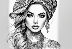 beautiful woman tattoo idea