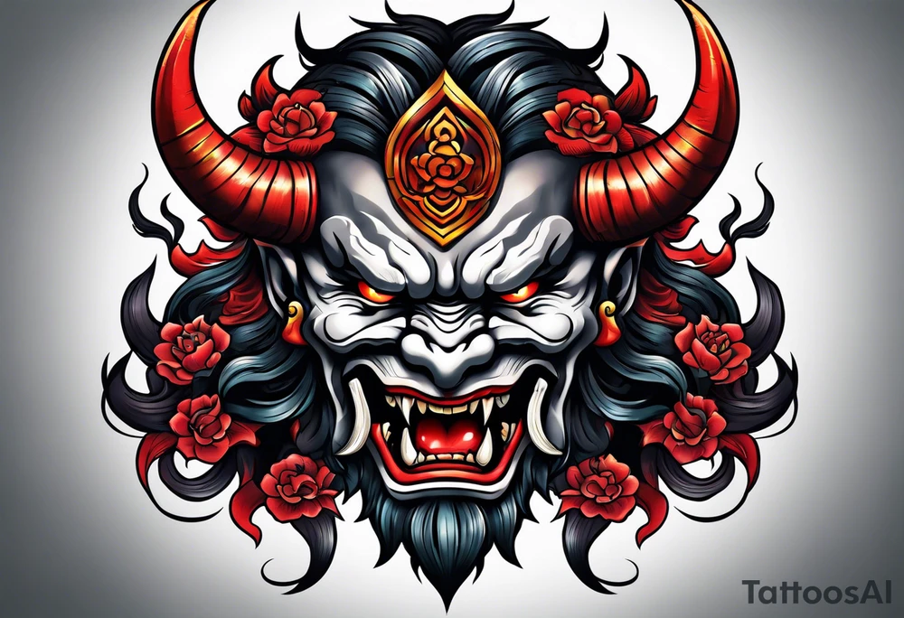 oni demon tattoo idea