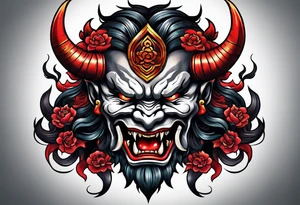 oni demon tattoo idea