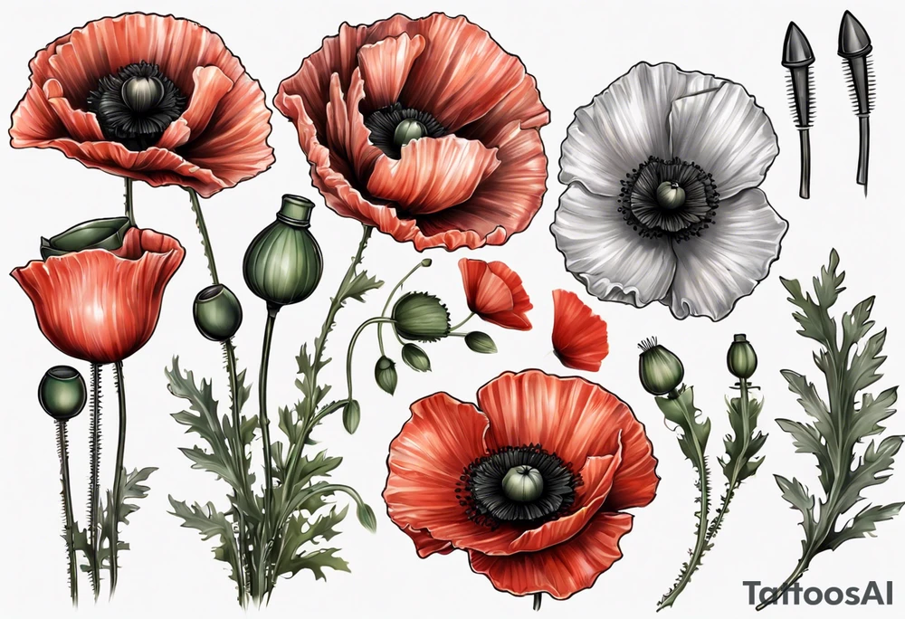POPPIES AND MILTARY tattoo idea