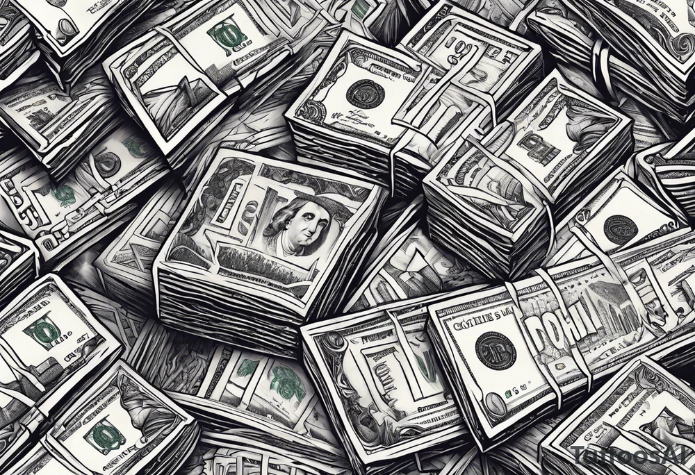 Clothes and money tattoo idea