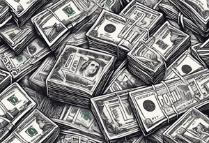 Clothes and money tattoo idea