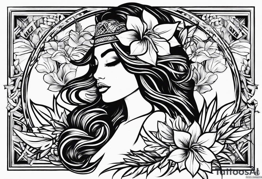 Tattoo for my arm and my chest that's Hawaiian style tattoo idea