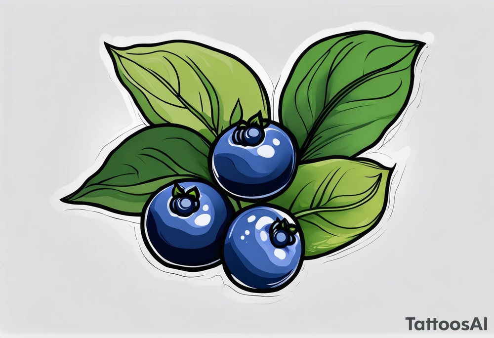 3 blueberries with a leaf tattoo idea