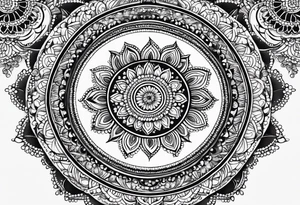 Full arm mandala henna female tattoo design with mushroom henna at shoulder tattoo idea