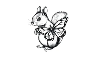 A Squirrel holding butterfly tattoo idea