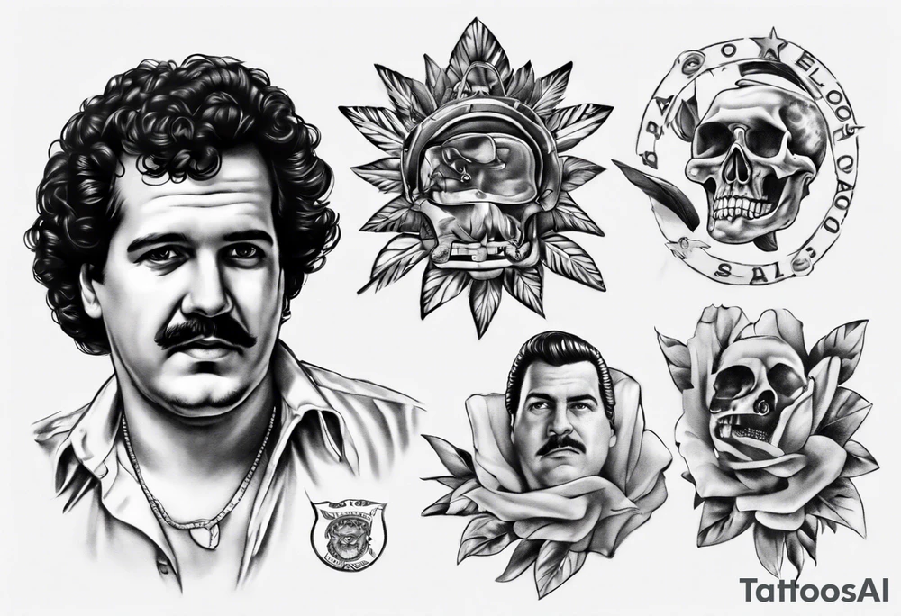Pablo escobar realistic tattoo idea