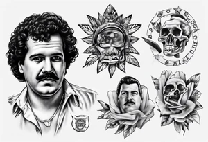 Pablo escobar realistic tattoo idea