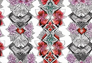 repeating crystals tattoo idea