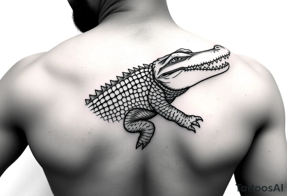 powerful majestic  crocodile tattoo idea