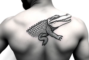 powerful majestic  crocodile tattoo idea