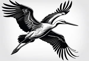 A flying stork tattoo idea