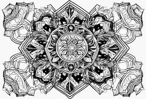 Hexagon linked snowflake tattoo idea