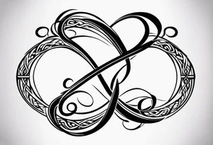Infinity Symbol with Initials: Incorporate the infinity symbol, with the couple’s initials intertwined within the loop. This design can be exclusively in black or with a touch of red on the initials. tattoo idea