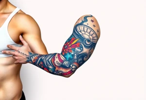 full left arm sleeve dedicated to my son with autism tattoo idea