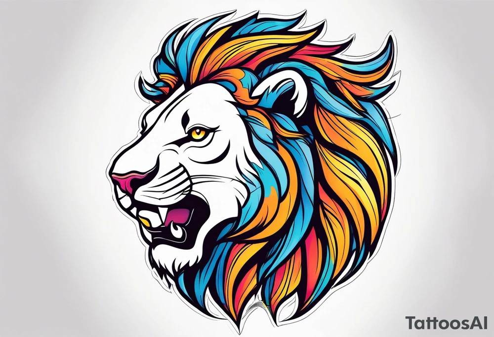 powerful majestic lion, close-up tattoo idea