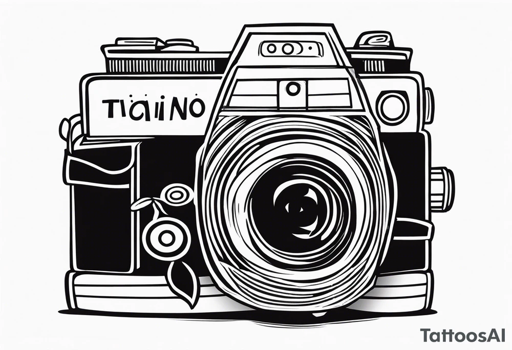 Camera on a stack of books tattoo idea