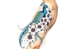 Peacock , Exotic flowers, Coi fish tattoo idea