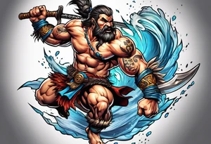 leaping barbarian tattoo idea