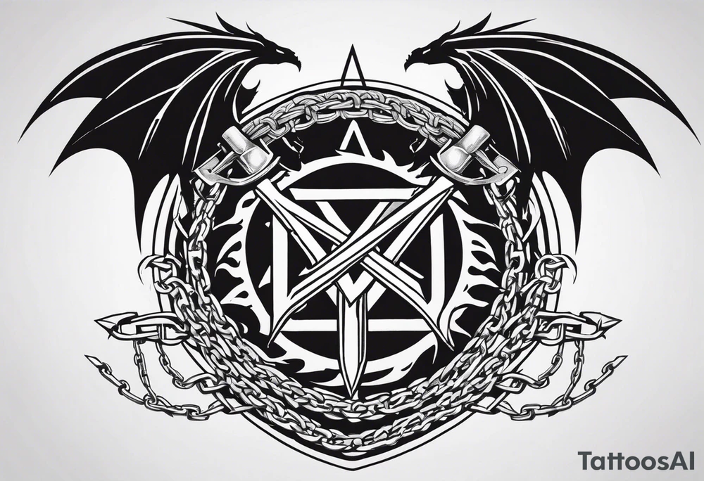 Valhalla sword shield dragon axe Valknut barbed wire chains fire tattoo idea Valhalla sword shield dragon axe Valknut barbed wire chains fire tattoo idea
