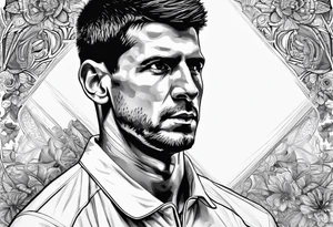 Djokovic com o dedo na cabeça tattoo idea