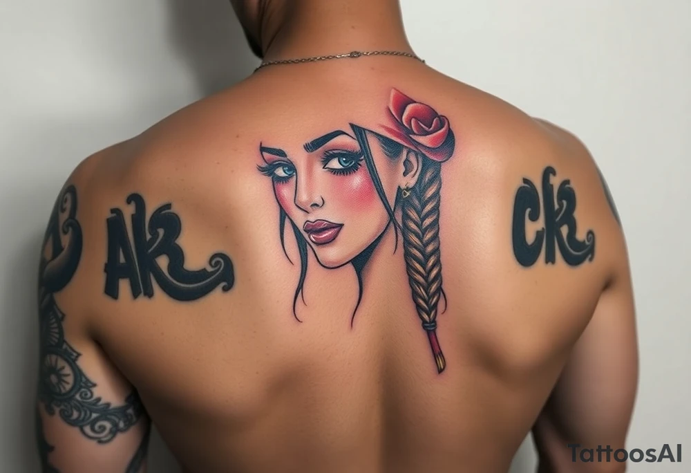 Lowrider art of a gangsta sadgirl tattoo idea