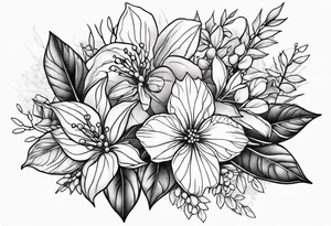 Holly floral bouquet tattoo idea