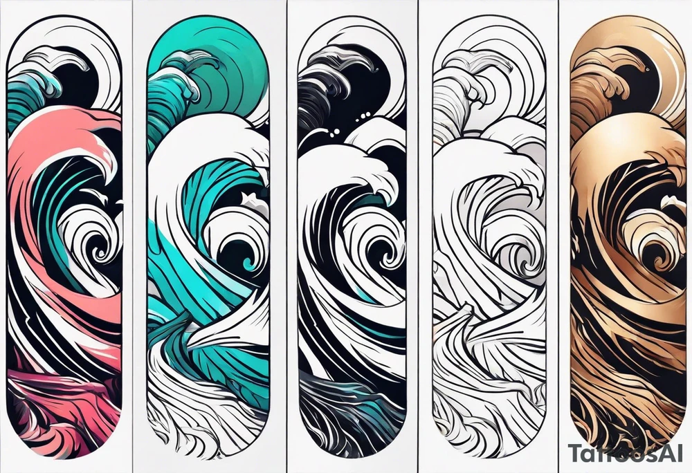 simple wave for outside forearm tattoo idea