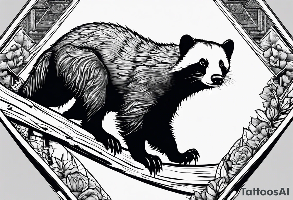 honey badger climbing wall, claws tattoo idea