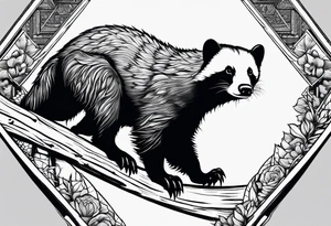 honey badger climbing wall, claws tattoo idea