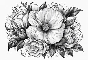 Cloak, Dagger, latin, beautiful, flowers tattoo idea