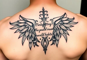 Forgetting the past and old habits, moving forward tattoo idea
