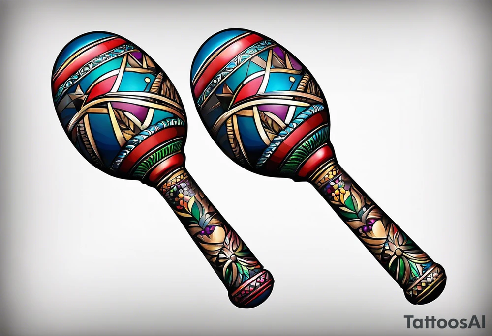 Two Cuban shaking maracas. tattoo idea