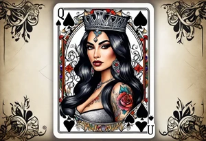 Queen of Spades, Latina, in Framed, Spades with "Q" centered tattoo idea
