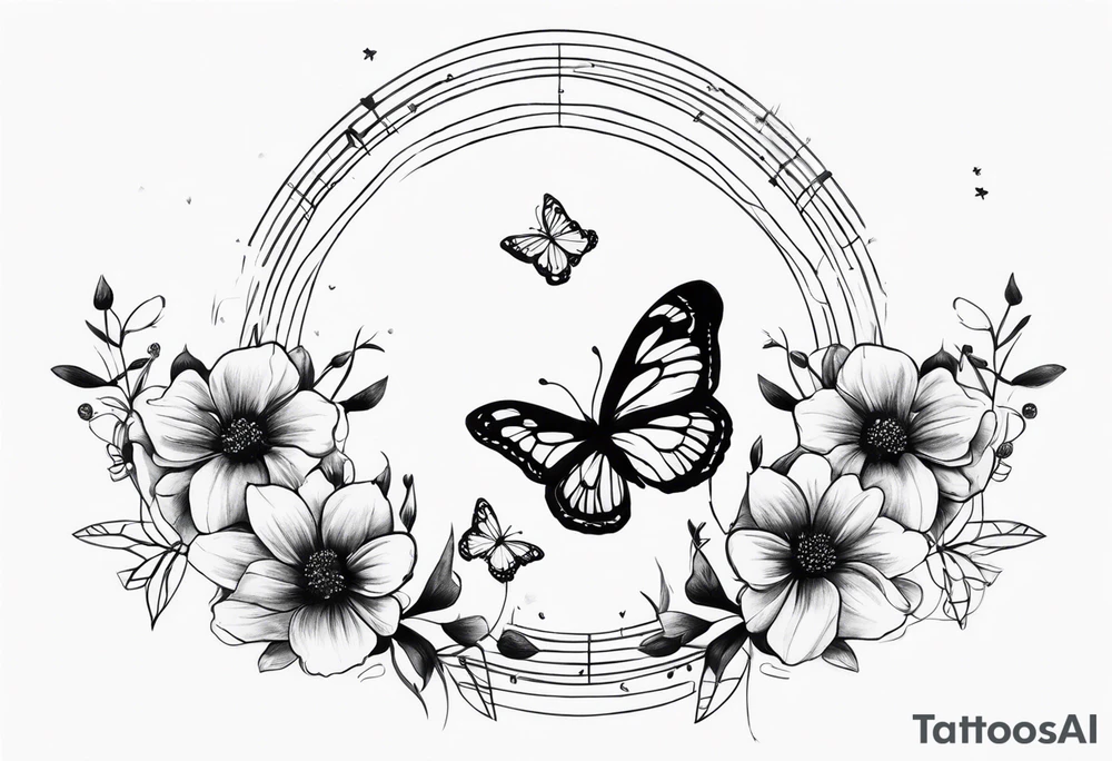 spine tattoo with a halo and butterflies tattoo idea