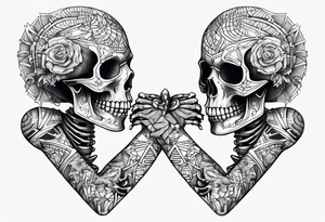 Skeletons holding hands tattoo idea