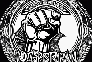no pasaran slogan with a torn clenched fist tattoo idea