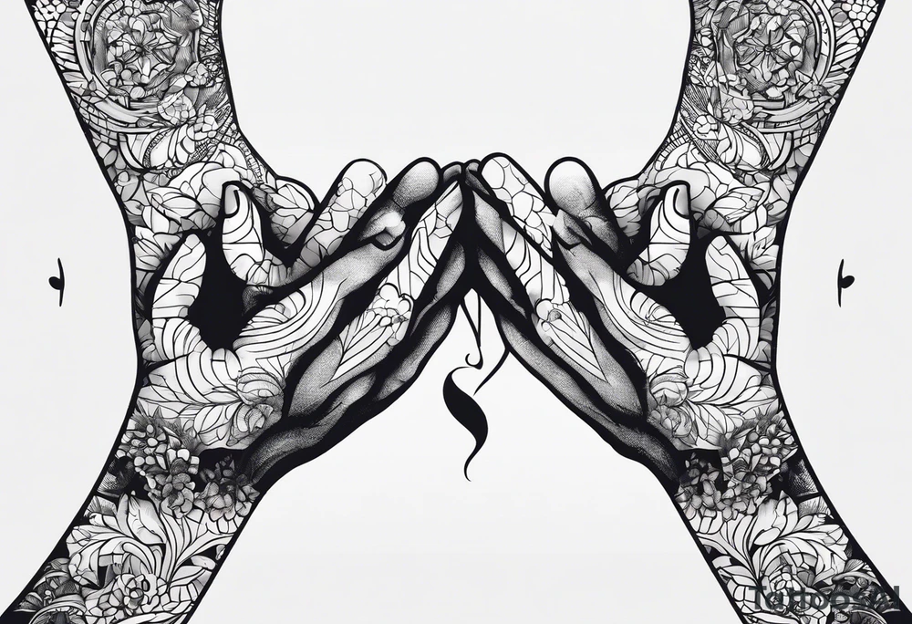 Love Tattoos:

	1.	Connected Silhouettes: Design silhouettes of two people standing, their hands barely touching, forming a heart in the space between them. Use thin black lines for a subtle effect. tattoo idea