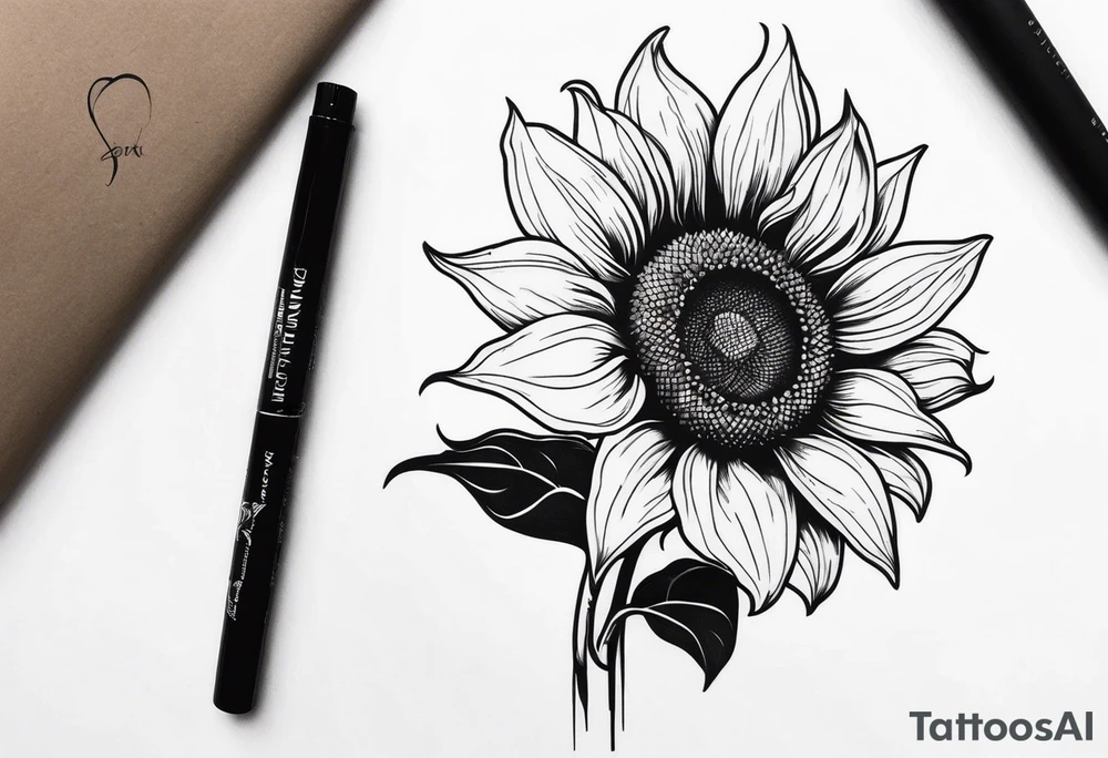 standing sunflower tattoo idea