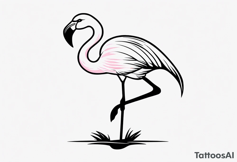 cute flamingo tattoo idea