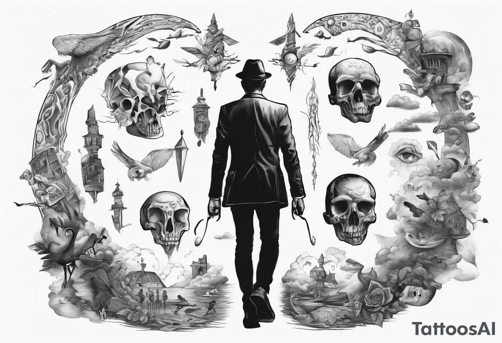 Man leaving his past behind him ready to take on the future tattoo idea